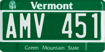 VT license plate AMV451