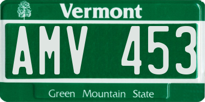 VT license plate AMV453