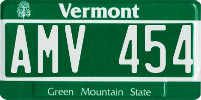 VT license plate AMV454