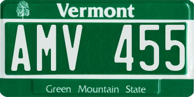VT license plate AMV455