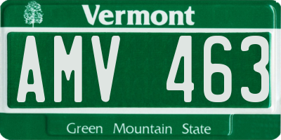 VT license plate AMV463
