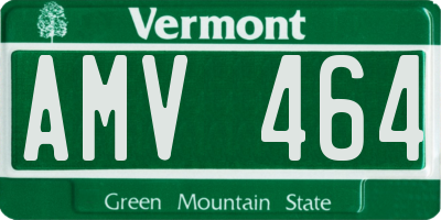 VT license plate AMV464