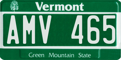 VT license plate AMV465