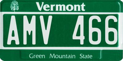 VT license plate AMV466