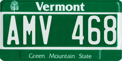 VT license plate AMV468