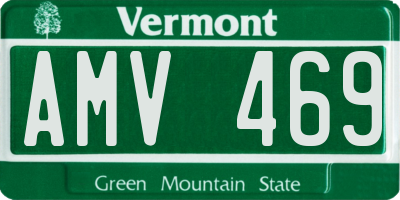 VT license plate AMV469