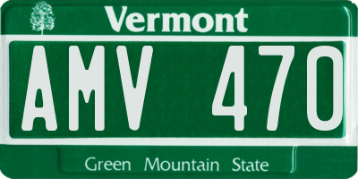 VT license plate AMV470