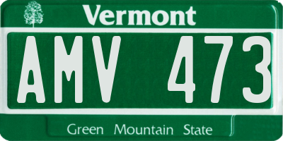 VT license plate AMV473