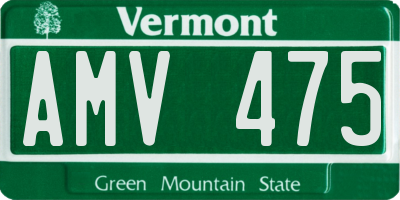 VT license plate AMV475