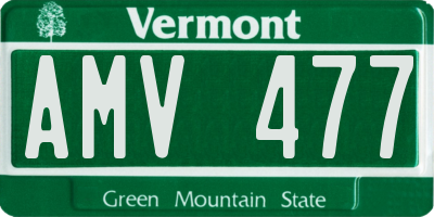 VT license plate AMV477