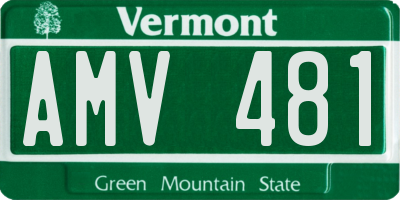 VT license plate AMV481