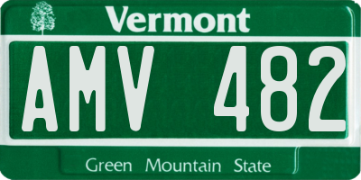 VT license plate AMV482