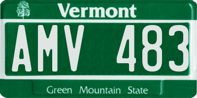 VT license plate AMV483