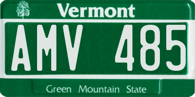 VT license plate AMV485
