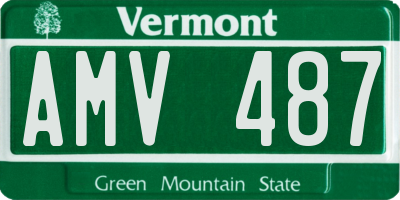 VT license plate AMV487
