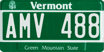 VT license plate AMV488