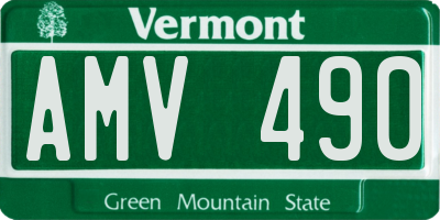 VT license plate AMV490