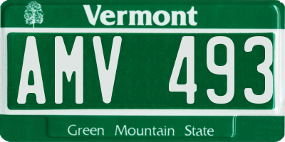 VT license plate AMV493