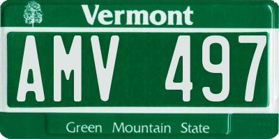 VT license plate AMV497