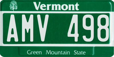 VT license plate AMV498