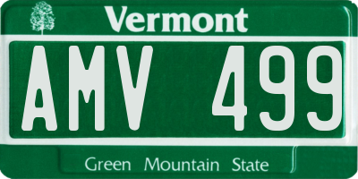 VT license plate AMV499