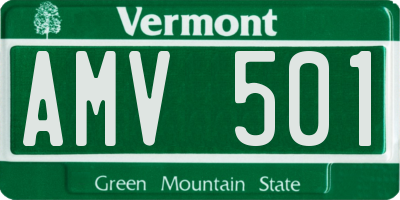 VT license plate AMV501