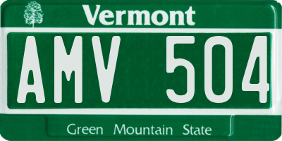 VT license plate AMV504