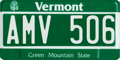 VT license plate AMV506
