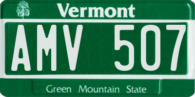 VT license plate AMV507