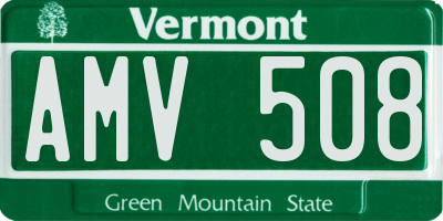 VT license plate AMV508