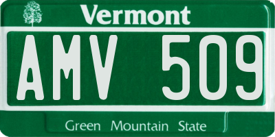 VT license plate AMV509
