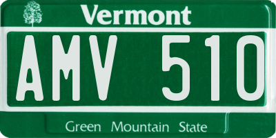 VT license plate AMV510