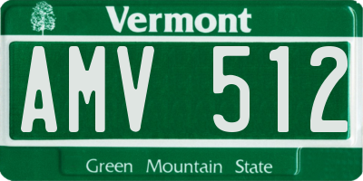 VT license plate AMV512