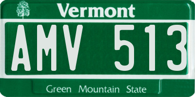 VT license plate AMV513