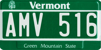 VT license plate AMV516
