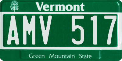 VT license plate AMV517