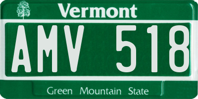 VT license plate AMV518