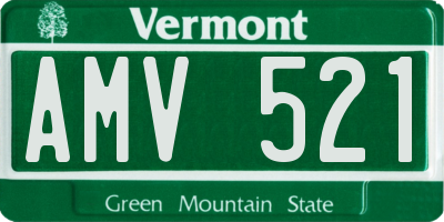 VT license plate AMV521