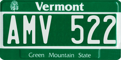 VT license plate AMV522