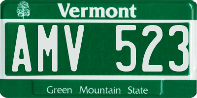 VT license plate AMV523