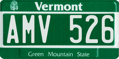 VT license plate AMV526