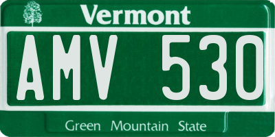 VT license plate AMV530