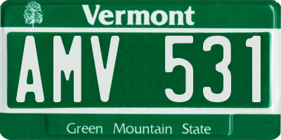 VT license plate AMV531