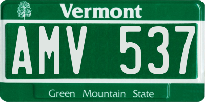 VT license plate AMV537