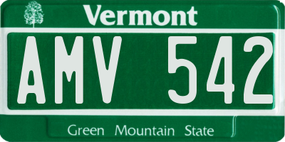 VT license plate AMV542