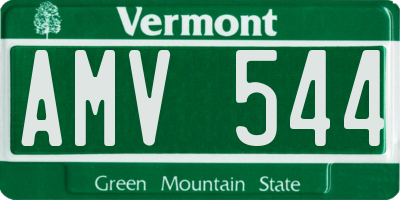 VT license plate AMV544