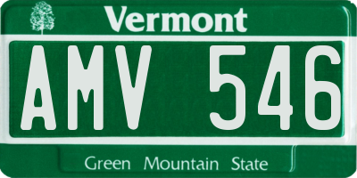 VT license plate AMV546