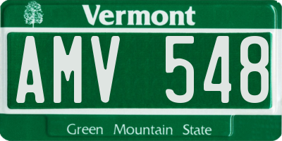 VT license plate AMV548