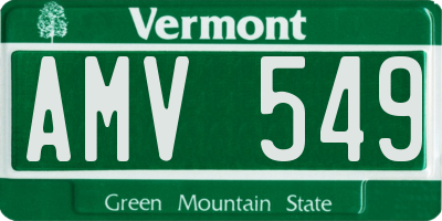 VT license plate AMV549