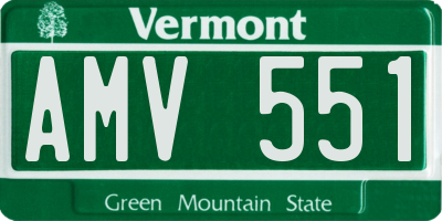 VT license plate AMV551